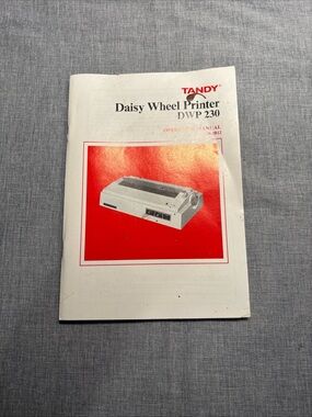 Vintage First Edition Tandy Daisy Wheel Printer DWP-230 Operation Manual 26-2812